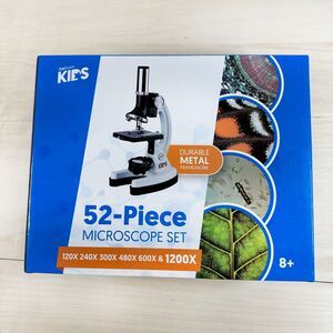AmScope 52pc‎ 120X-1200X Kids Starter Compound Microscope Portable Science Kit